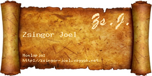 Zsingor Joel névjegykártya